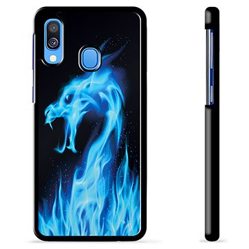 Samsung Galaxy A40 Beskyttelsesdeksel Blå Flamme Drage