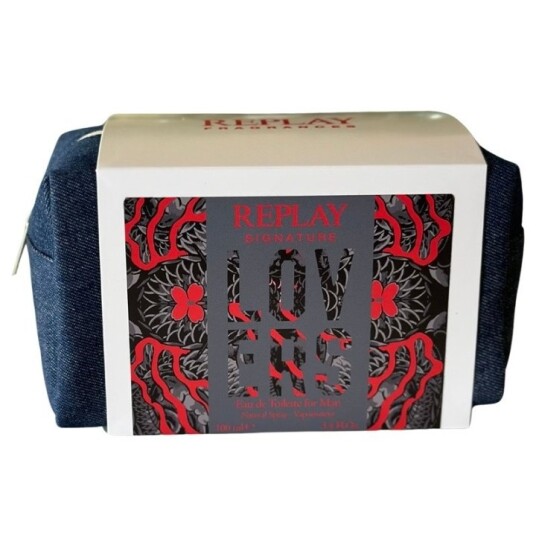 REPLAY Signature Lovers Man Gavesett 100ml Edt med Pochette til Herre