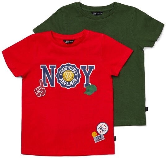 Luca & Lola San Marino T-Shirt 2-pack Red/Army Green 98-104 Luca & Lola San Marino T-Shirt 2-pack Red/Army Green 98-104