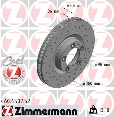 Bremseskive ZIMMERMANN 460.4507.52