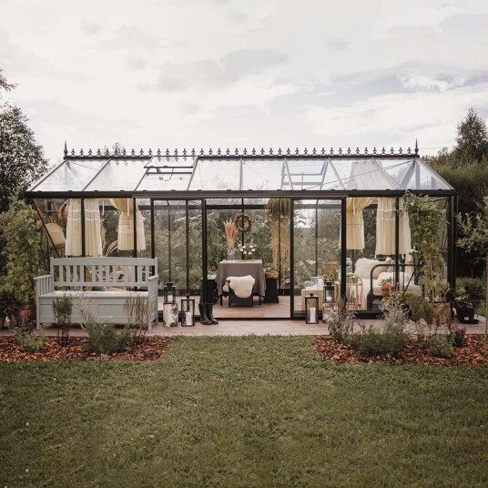 Drivhus Oasen Senior Victorian Svart, 18,8 M²