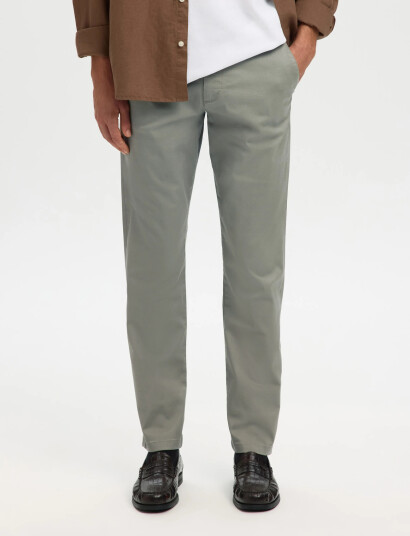 Selected Slm175 Slim New Miles Flex Pant Noos Khaki green 36 x 32
