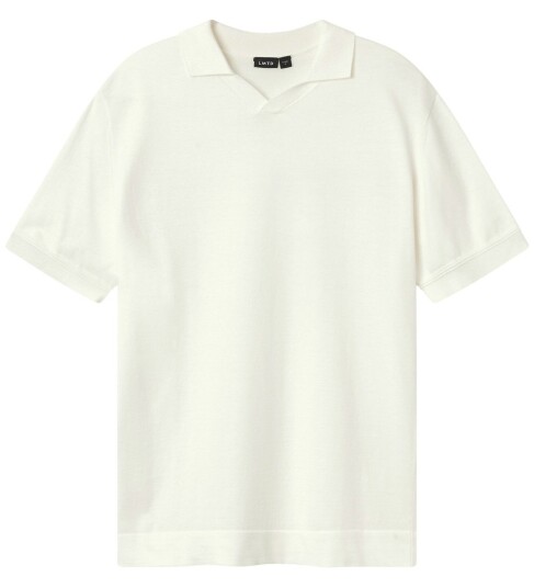 LMTD Nlmhenne Ss Knit Polo White 134-140 LMTD Nlmhenne Ss Knit Polo White 134-140