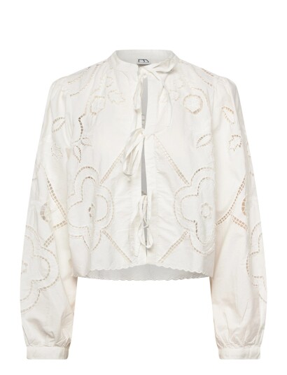 ROUGE EDIT Roucarin L/S O Neck Top/Pf/1 White 42 ROUGE EDIT Roucarin L/S O Neck Top/Pf/1 White 42