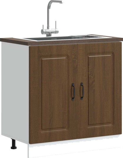 Vask underskap Kalmar brun eik 80x46x81,5 cm konstruert tre 8721158418005