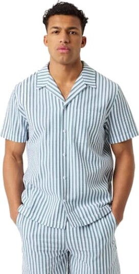Björn Borg Borg Seersucker Resort Shirt   Green   L