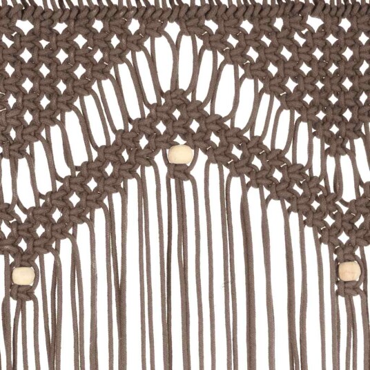 vidaXL Makramé gardin taupe 140x240 cm bomull