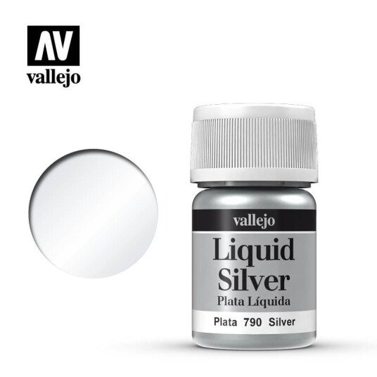 Vallejo Sølv 35ml Alkoholbasert Maling for Modellbygging (70.790)