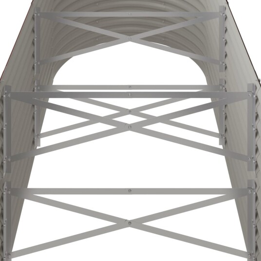 vidaXL Plantekasse pulverlakkert stål 224x40x36 cm brun