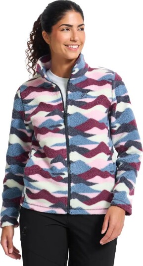 RevolutionRace Dame > Overdeler > Fleece & midlayers Moss Graphic Pile Fleece Jacket Dame Mauve wine/India ink Størrelse:2XL RevolutionRace Dame > Overdeler > Fleece & midlayers Moss Graphic Pile Fleece Jacket Dame Mauve wine/India ink Størrelse:2XL