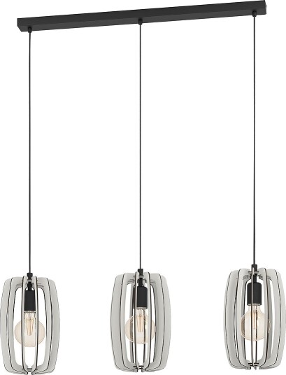 EGLO Pendel Bajazzara 3 Light Grå Takpendler