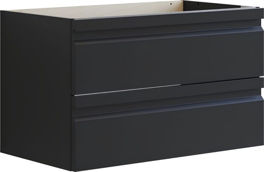 Dansani Inzo Integrert Servantskap 2 Skuff H48 Sort Gummi / 80cm