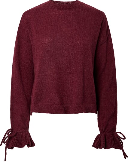 Pieces Pcfie Ls O Neck Tie Knit Pwp Bc WINETASTING XL