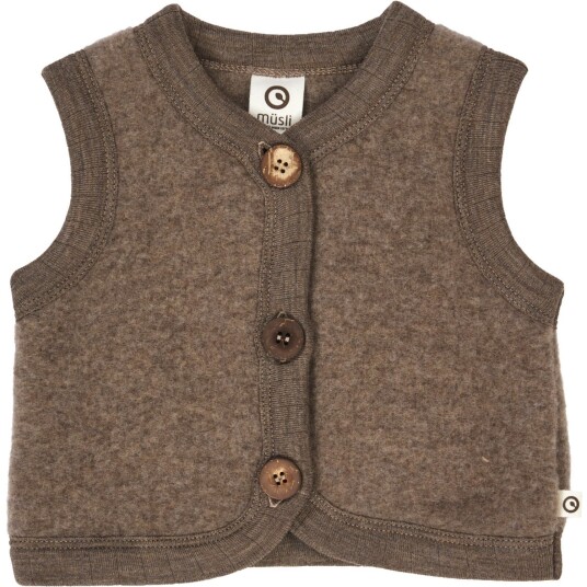 Müsli Walnut Melange Woolly Fleece Vest 62 Müsli Walnut Melange Woolly Fleece Vest 62