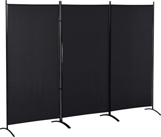 3 panels svart romdeler – metallramme personvernskjerm 3 panels svart romdeler – metallramme personvernskjerm