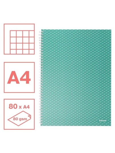 Esselte Colour"Breeze A4 Notebook squared wirebound Green