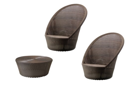 Cane-line Kingston loungegrupp 2st solsenger & stor krakk Brun Cane-line Kingston loungegrupp 2st solsenger & stor krakk Brun
