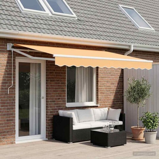 vidaXL Uttrekkbar markise sand 4,5 × 3 m Polyester og Metall