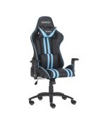 Gear4U Elite - Stol - armlener - T-formet - tipping - roterende - metall, polyuretanlær - svart, lys blå Gear4U Elite - Stol - armlener - T-formet - tipping - roterende - metall, polyuretanlær - svart, lys blå