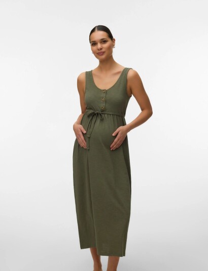 Mamalicious Mlivy Lia Sl Jrs Ankle Dress 2F Noos Khaki green XL