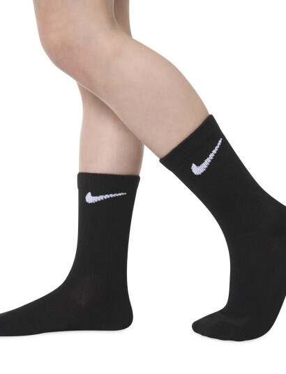 Nike 6W 6Pk Crew Sock Black 23.5 27 Nike 6W 6Pk Crew Sock Black 23.5 27