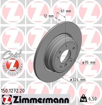 ZIMMERMANN 150.1272.20 Bremseskive ZIMMERMANN 150.1272.20 Bremseskive