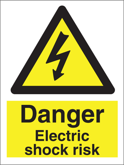 Jo Safety Danger Electric shock risk Photoluminescent Rigid PR NM 200 x 150 mm IMO 107031PRNM