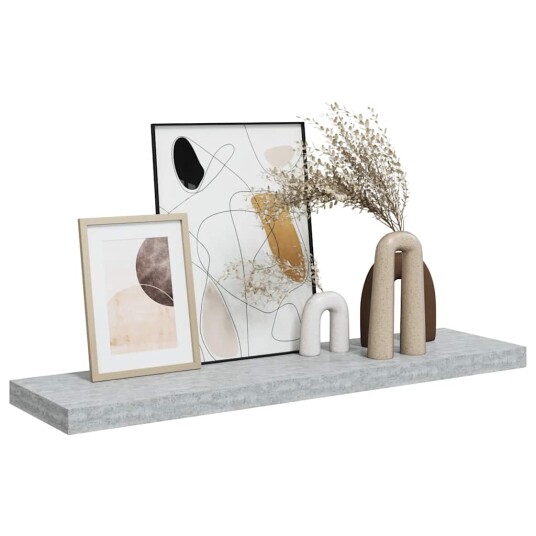vidaXL Flytende vegghylle betonggr? 90x23,5x3,8 cm MDF