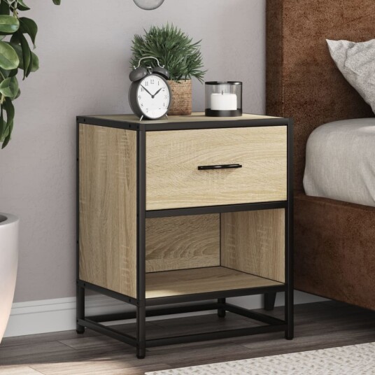  Nattbord 2 stk sonoma eik 40x31x50 cm konstruert tre 8721102837463