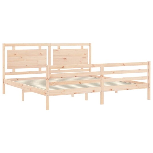 vidaXL Sengeramme med hodegavl 6FT Super King heltre 8720845992361