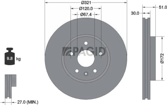 PAGID 54870NHC Bremseskive