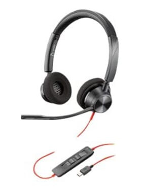 Poly Blackwire 3320 Hodesett Usb-c Stereo Svart Poly Blackwire 3320 Hodesett Usb-c Stereo Svart
