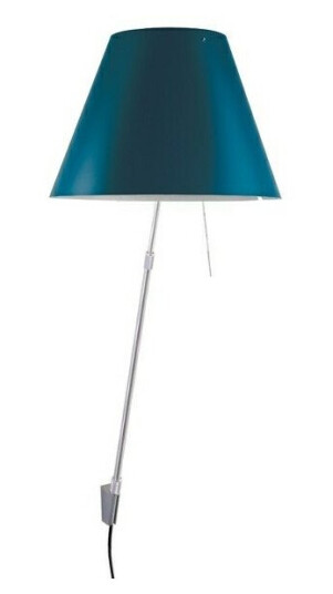 Luceplan - Costanza Vegglampe m/Dimmer Alu/ Petroleum Blue