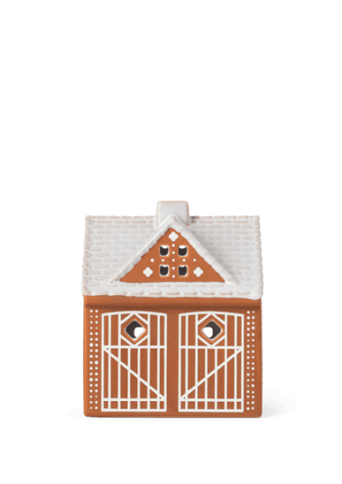 Kähler Pepperkakehus Lyshus Julestall 11,5 cm Brun i Steintøy Kähler Pepperkakehus Lyshus Julestall 11,5 cm Brun i Steintøy