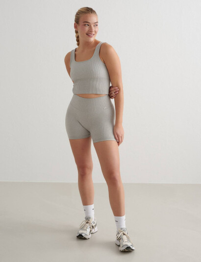 aim´n Ribbed Seamless Midi Biker Shorts Grey S