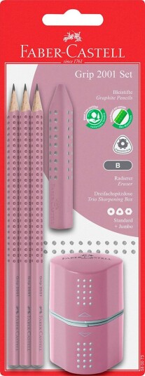 Faber-Castell Grip 2001 Skrivesett Rose
