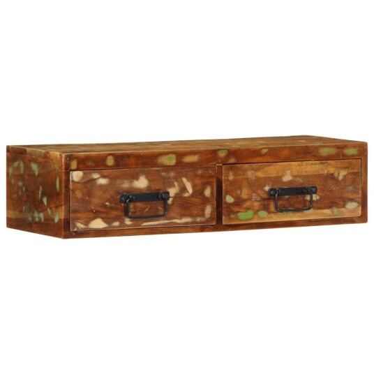 Veggmontert TV benk 80x30x19 cm gjenvunnet heltre