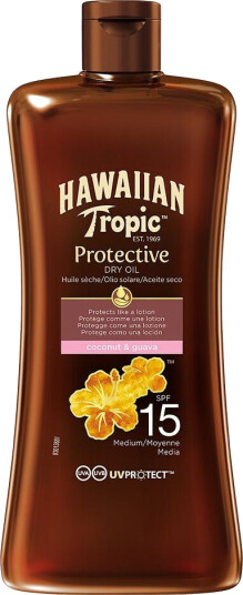 Hawaiian Tropic Glowing Protection Tørr Olje SPF 15 100 ml - Solkrem for Kroppen