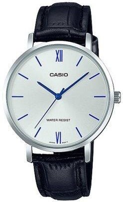 Casio Dameklokke LTP VT01L 7B1UDF Classic Sølvfarget/Lær Ø34 mm