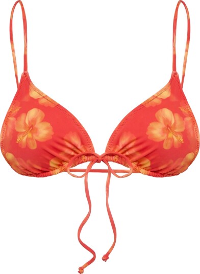 Gina Tricot Triangle Front Tie Bikini Top Coral L