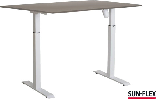 Sun-Flex® Easydesk Adapt L, Pure White, Greylaminat, 120*80 Cm Sun-Flex® Easydesk Adapt L, Pure White, Greylaminat, 120*80 Cm