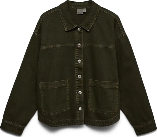 Vero Moda Vmjamie Ls Denim Shacket Mix Ga Noos Green S