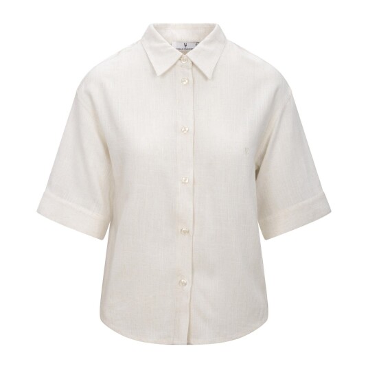 Nemi SS Shirt Light Sand L SS boxy linen shirt