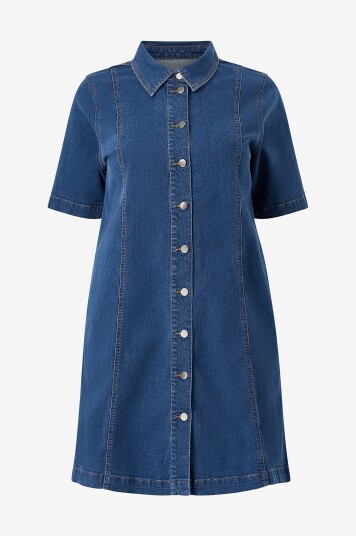 KAFFE Curve Denimkjole kcLeni Denim Dress Blå KAFFE Curve Denimkjole kcLeni Denim Dress Blå