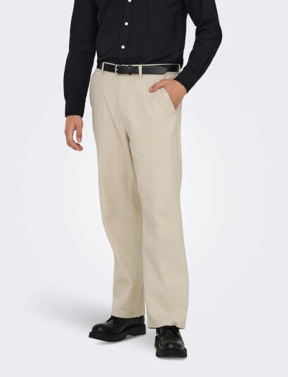ONLY & SONS Onsbob Loose Cot Lin 0007 Pant Noos Beige 33 x 32 ONLY & SONS Onsbob Loose Cot Lin 0007 Pant Noos Beige 33 x 32