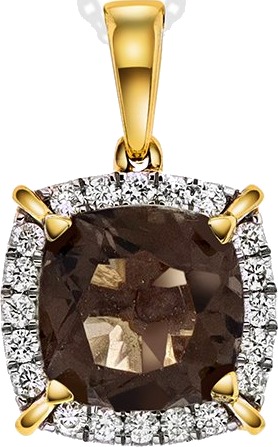 Edblad Siena diamantsmykke i 585 gult gull 0,18 ct med røykkvarts Edblad Siena diamantsmykke i 585 gult gull 0,18 ct med røykkvarts