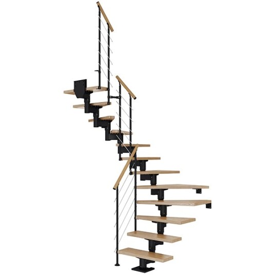 Dolle Cork U-trapp Svart-style 6-lakkert Eik-14 - Loddret Høyde 277 337 Cm Dolle Cork U-trapp Svart-style 6-lakkert Eik-14 - Loddret Høyde 277 337 Cm