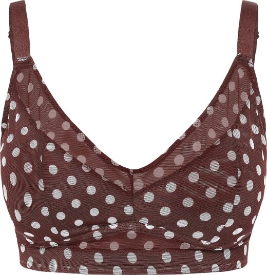 Understatement Underwear Mesh Support Bra   BROWN DOT   S