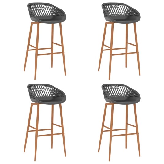 Barstoler 4 stk grå 8719883791340 Barstoler 4 stk grå 8719883791340