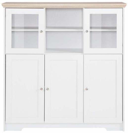 Loft24 Nancy Skjenk Hvit, Eike-look - 125x120 Unoliving